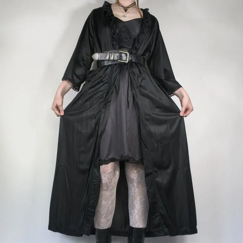 Vintage Lace Lined Housecoat - Picture 1 of 14